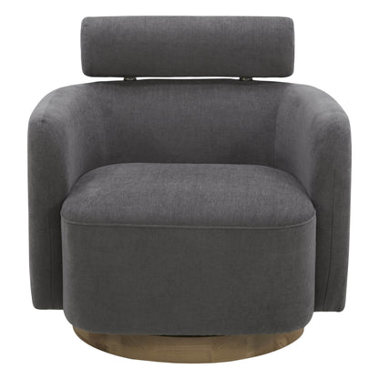 CHITA LIVING-Luna Swivel Accent Chair With Adjustable Backrest-Accent Chair-Fabric-Dark Gray-