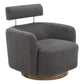 CHITA LIVING-Luna Swivel Accent Chair With Adjustable Backrest-Accent Chair-Fabric-Dark Gray-