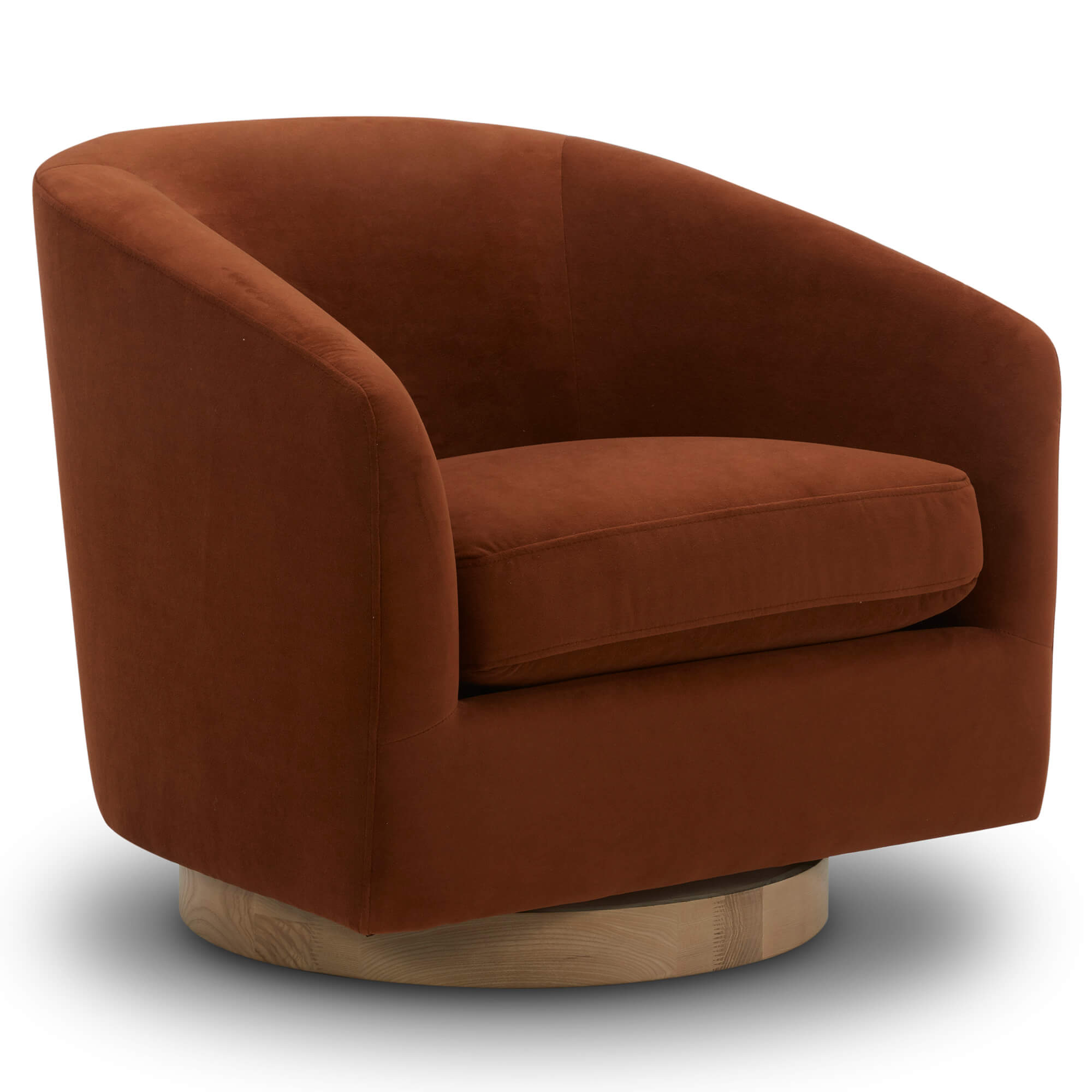 CHITA LIVING-Wren Modern Swivel Accent Chair-Accent Chair-Velvet-Burnt Orange-