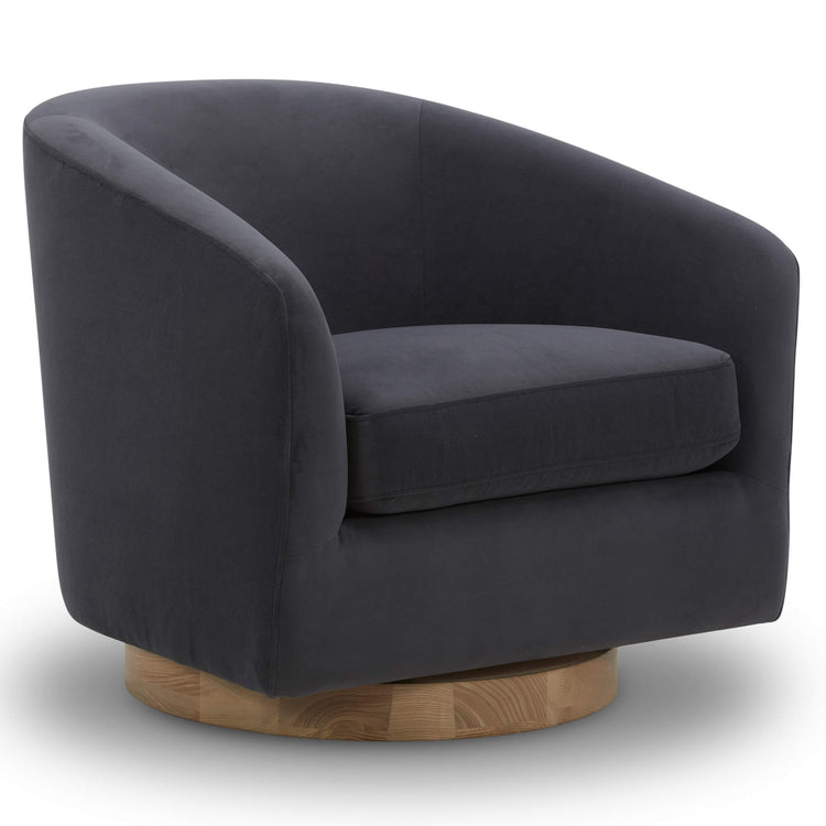 CHITA LIVING-Wren Modern Swivel Accent Chair-Accent Chair-Velvet-Gray-