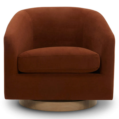 CHITA LIVING-Wren Swivel Accent Chair-Accent Chair-Velvet-Burnt Orange-