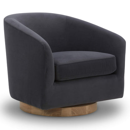 CHITA LIVING-Wren Swivel Accent Chair-Accent Chair-Velvet-Gray-