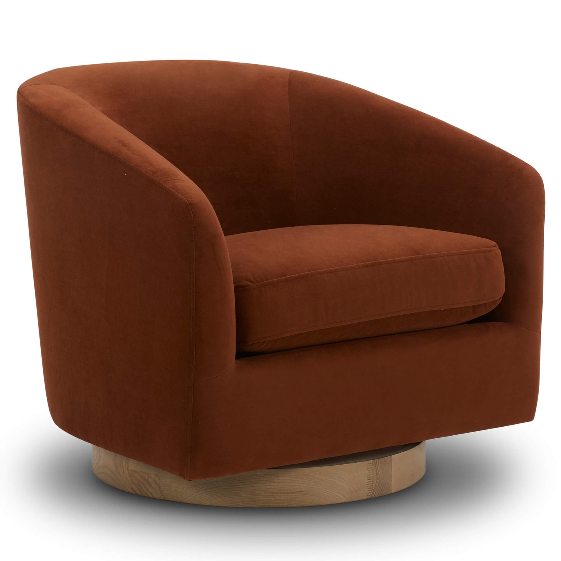 CHITA LIVING-Wren Swivel Accent Chair-Accent Chair-Velvet-Burnt Orange-