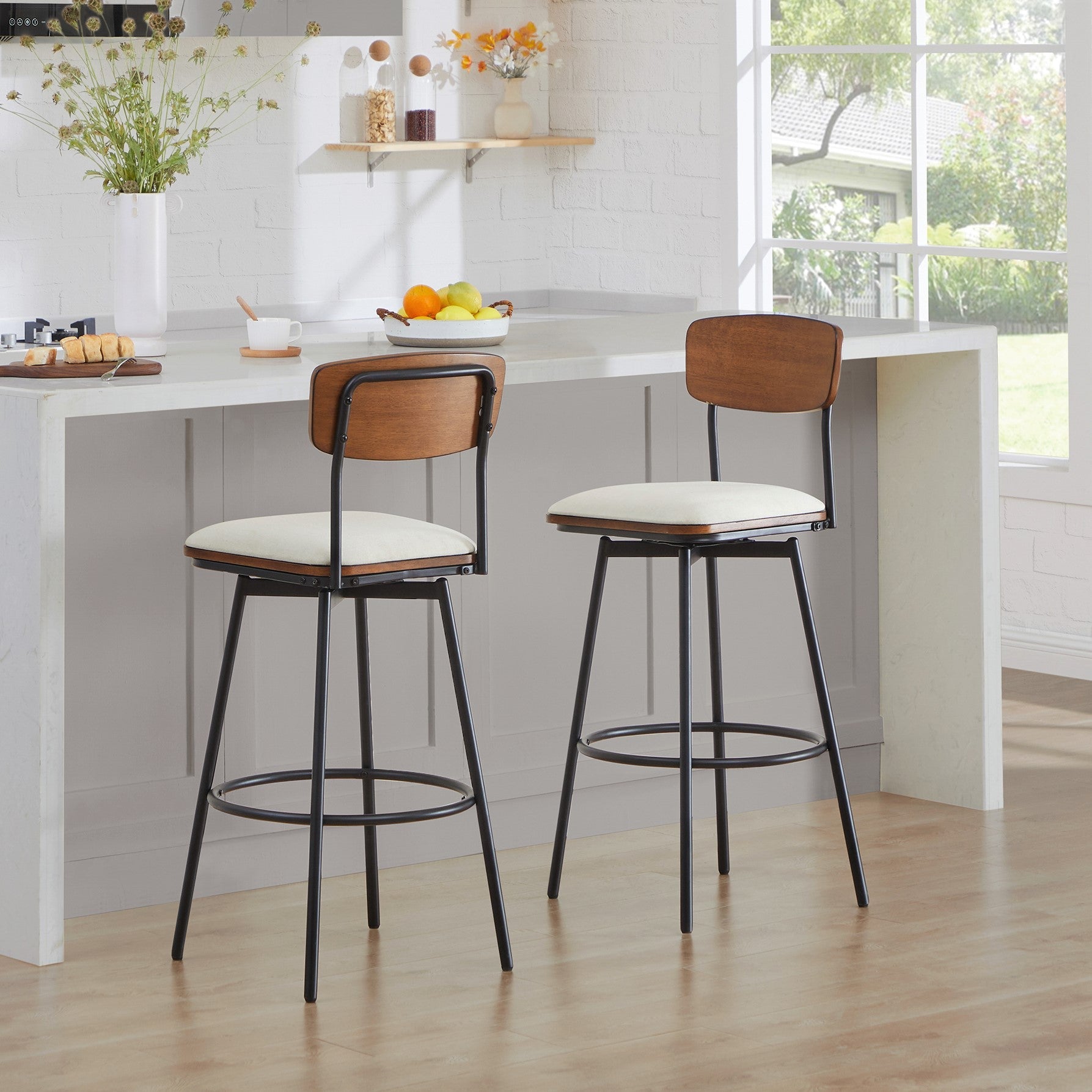 Swivel bar stools on sale with casters