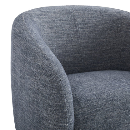 Close-up of light gray Bella Modern Swivel Accent Chair highlighting its plush curved design.