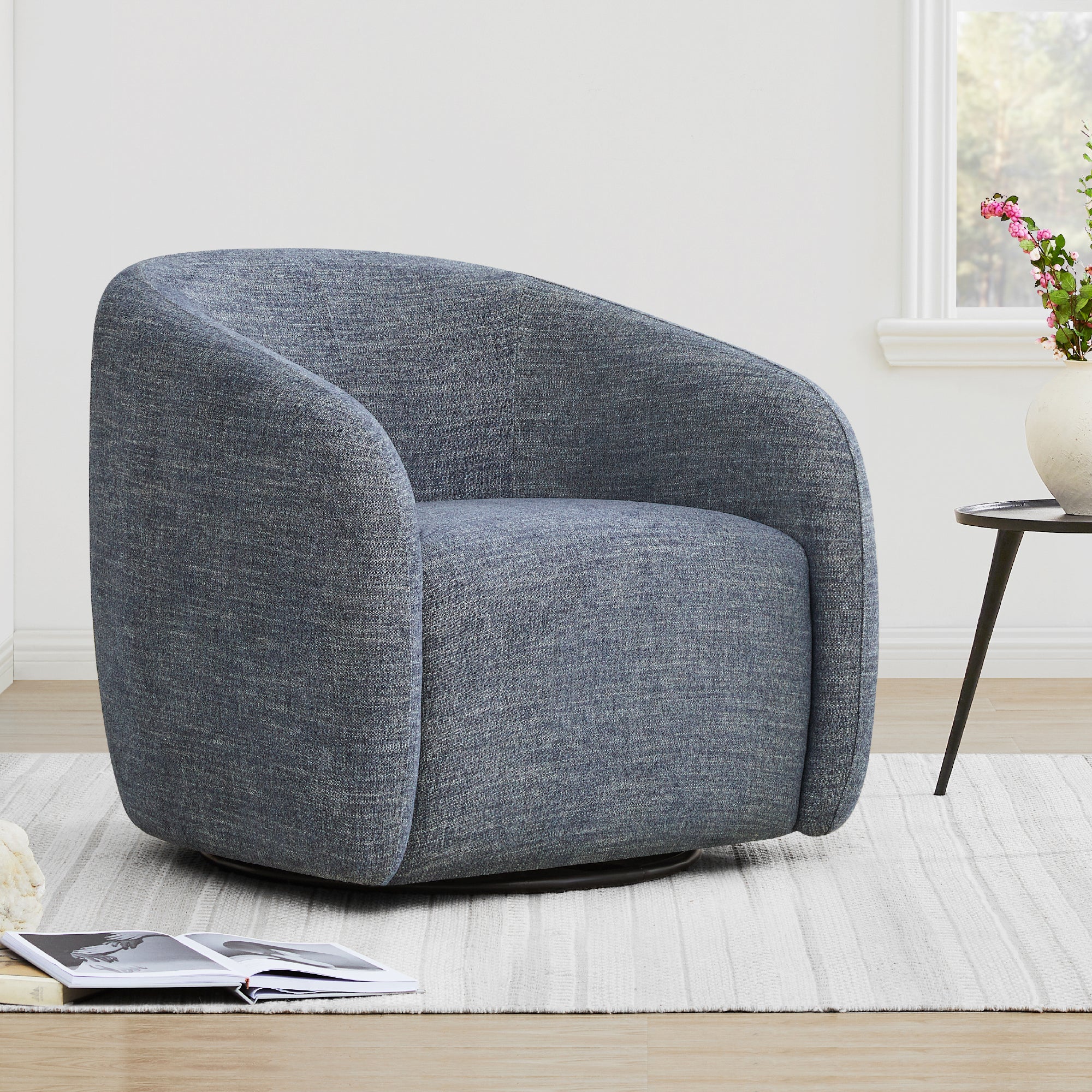 Swivel accent chair online with ottoman