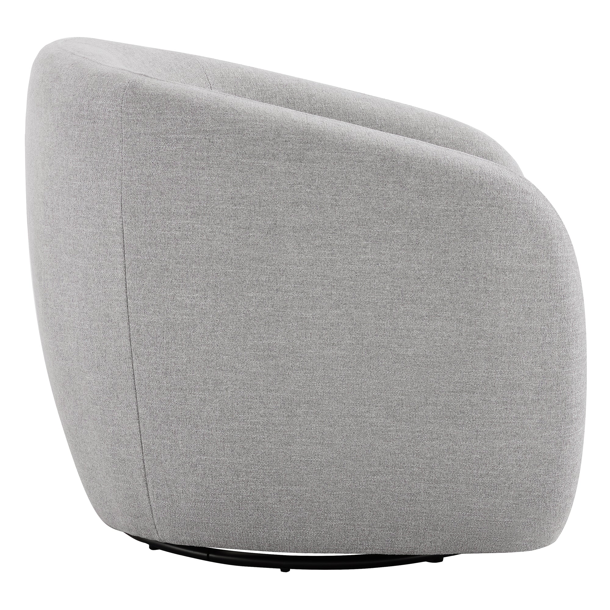 Light gray swivel accent chair with plush curved design and swivel base - CHITA Living