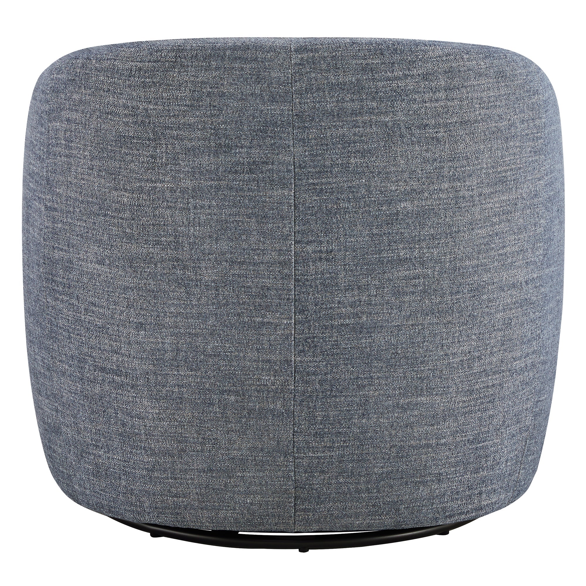 Back view of Bella Modern Swivel Accent Chair with plush dark gray upholstery - CHITA Living