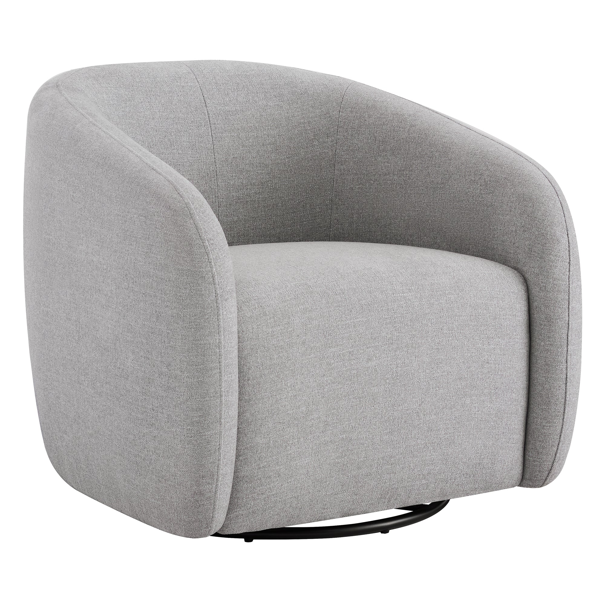 Light gray swivel chair with curved design and plush padding for cozy comfort - CHITA Living