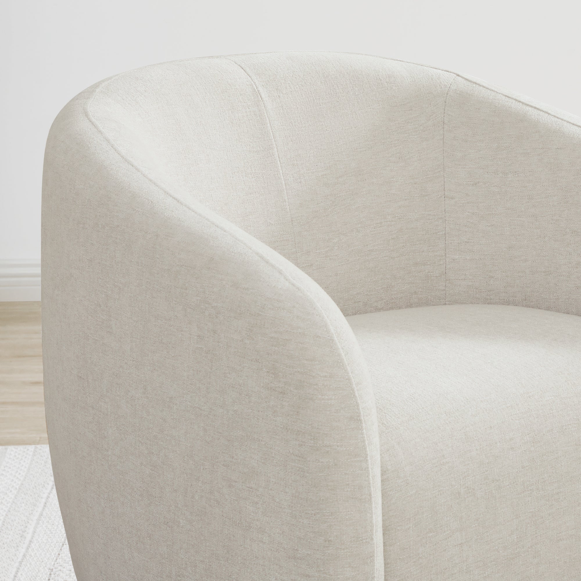 Bella Modern Swivel Accent Chair in light gray with plush curved design and padded seat - CHITA Living