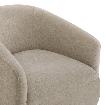 Close-up of EllaGrace swivel armchair in soft beige with plush upholstery texture - CHITA Living