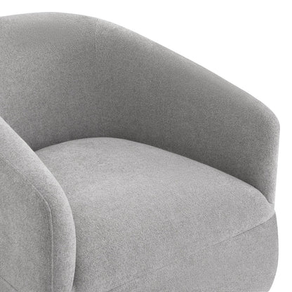 Soft gray EllaGrace swivel armchair with rounded design for modern comfort - CHITA Living