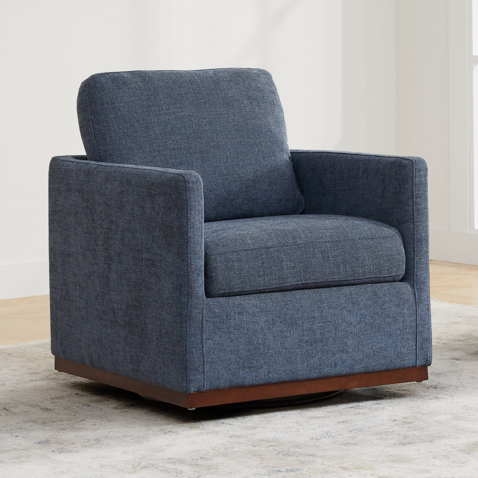CHITA LIVING-Henry Modern Swivel Accent Chair-Accent Chair-Fabric-Blue-