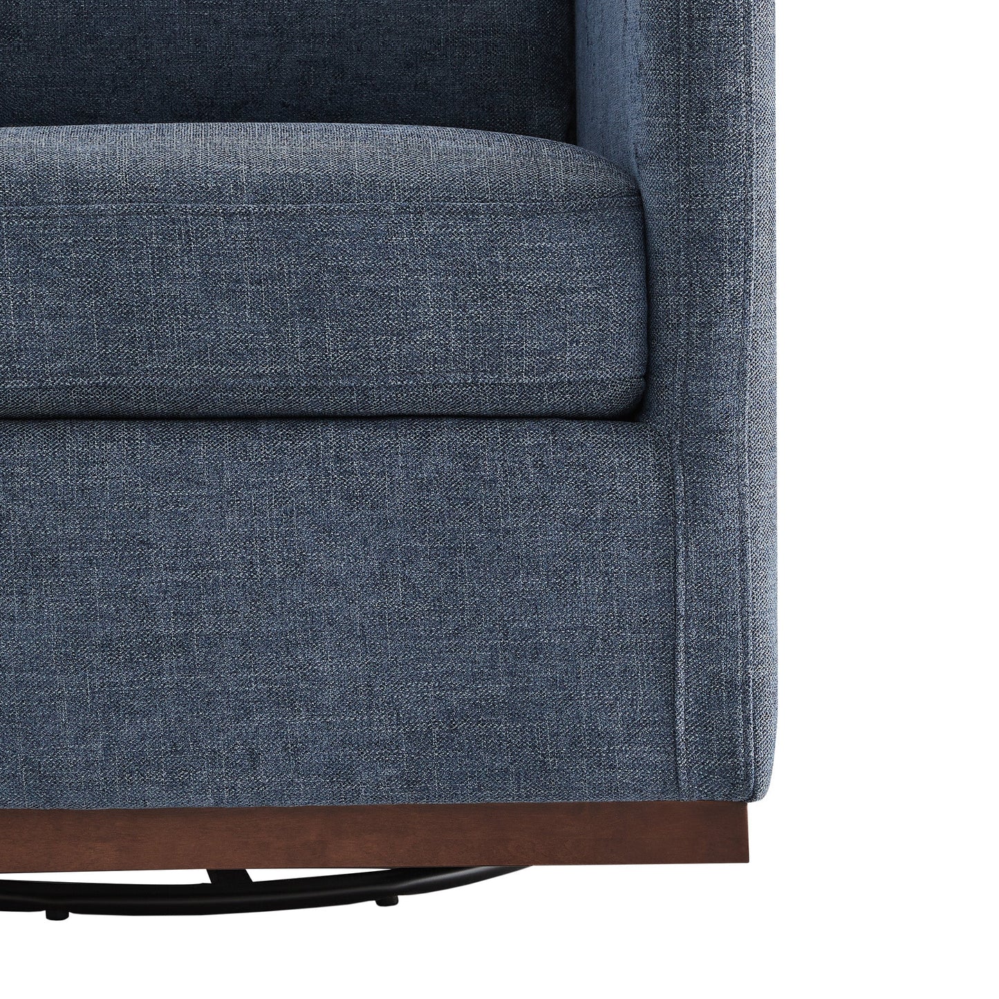 CHITA LIVING-Henry Swivel Accent Chair with Wood Base-Accent Chair-Fabric-Blue-