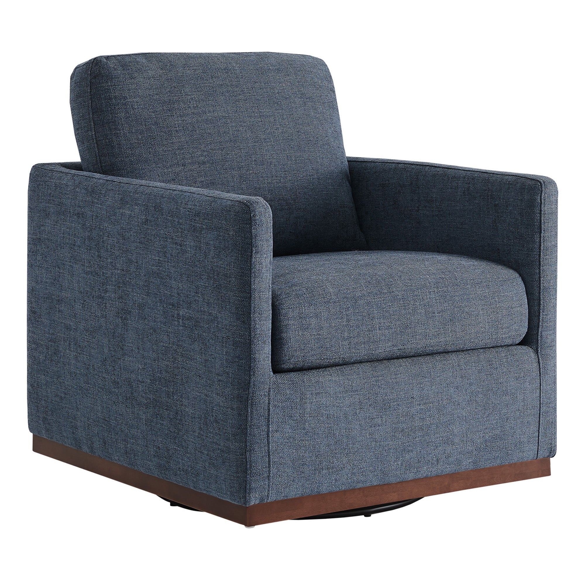 CHITA LIVING-Henry Swivel Accent Chair with Wood Base-Accent Chair-Fabric-Blue-