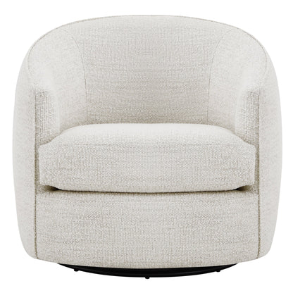 Luke Modern Swivel Accent Chair in light grey upholstery, ideal for cozy contemporary living spaces - CHITA Living