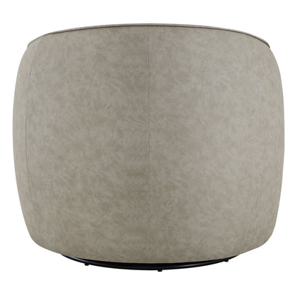 Back view of Luke Modern Swivel Accent Chair in light grey, ideal for cozy modern interiors - CHITA Living