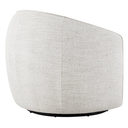 Back view of Luke Modern Swivel Accent Chair in light grey, ideal for cozy modern décor - CHITA Living