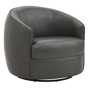 Round dark grey swivel accent chair designed for cozy modern living areas - CHITA Living