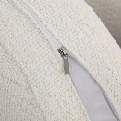 Close-up of cream textured swivel accent chair zipper detail showcasing craftsmanship - CHITA Living