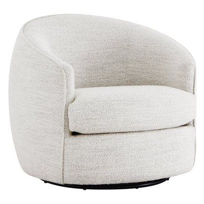 Luke Modern Swivel Accent Chair in light grey showcasing soft curves, perfect for cozy living spaces - CHITA Living