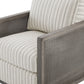 CHITA LIVING-Milly Classic Cane Swivel Armchair-Accent Chair-Gray-Stripes-