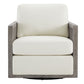 CHITA LIVING-Milly Classic Cane Swivel Armchair-Accent Chair-Gray-Cream-