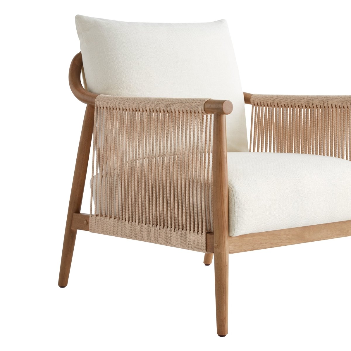 Sienna Modern Braid Chair with cream cushion and braided paper cord backrest - CHITA Living