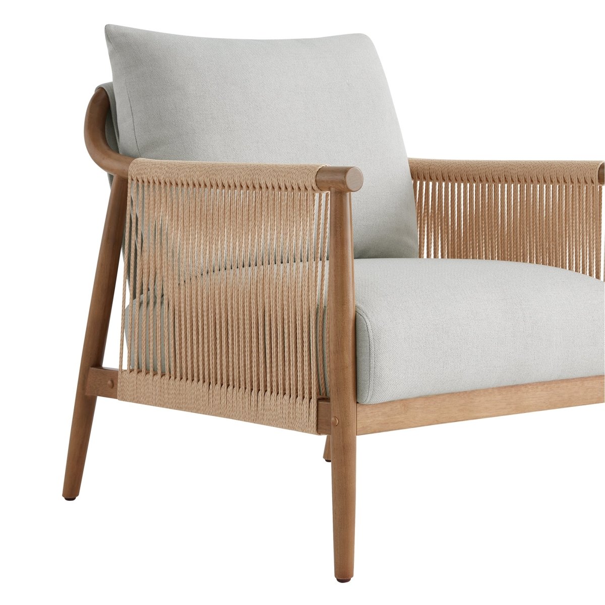 Sienna Modern Braid Chair with braided paper cord back and soft cream cushion - CHITA Living