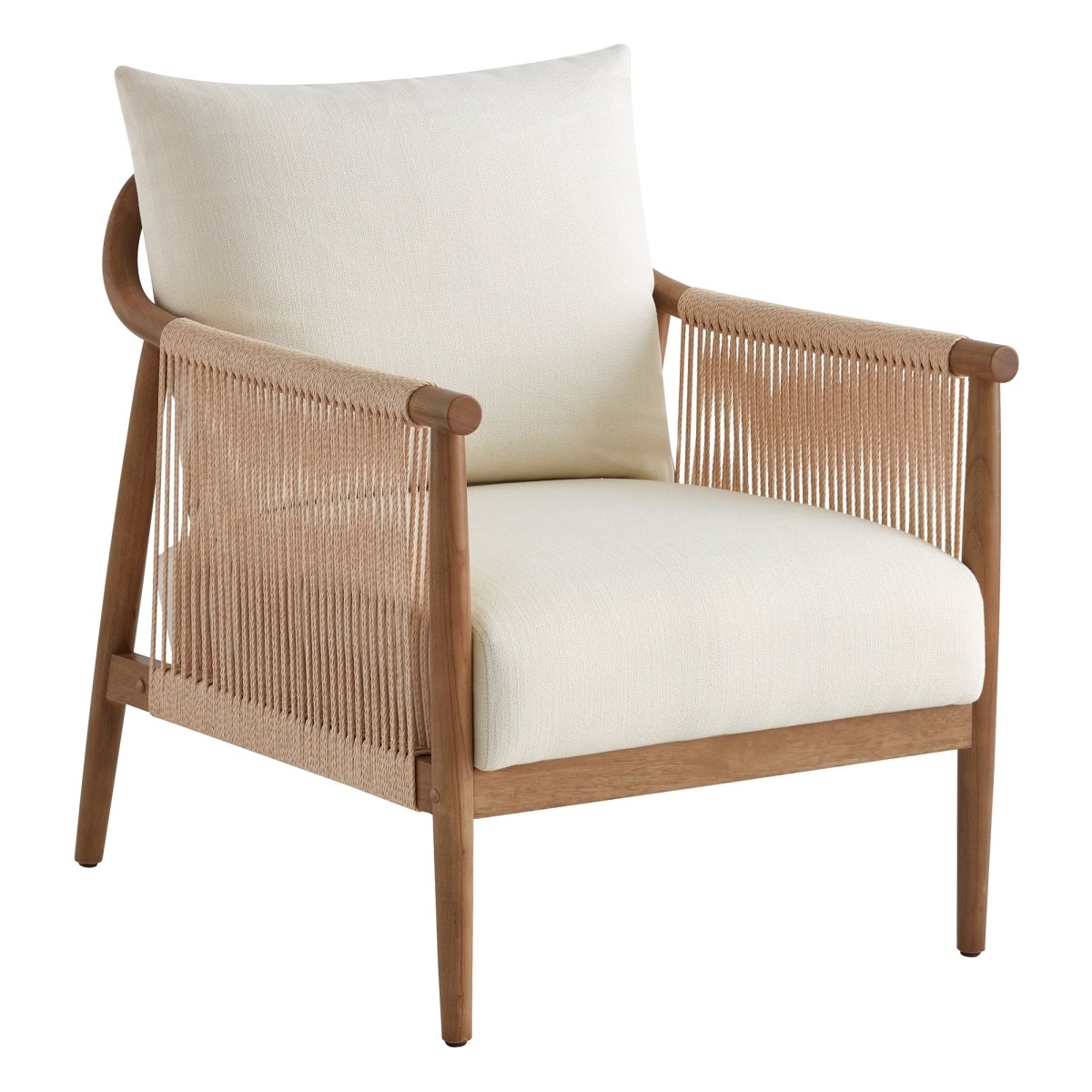 Sienna Modern Braid Chair with cream cushion and braided paper cord arms - CHITA Living