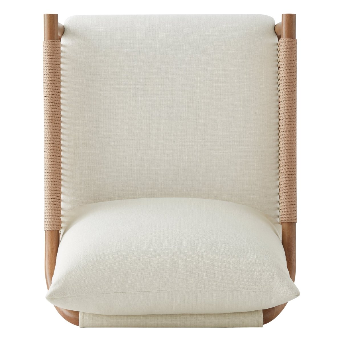 Sienna Modern Braid Chair with plush cream cushion and natural wood accents - CHITA Living