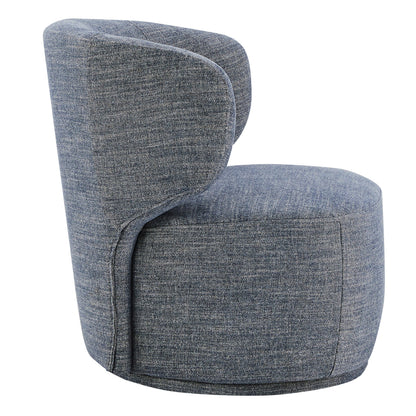 Skylar modern swivel chair in soft grey fabric with a contemporary curved silhouette - CHITA Living