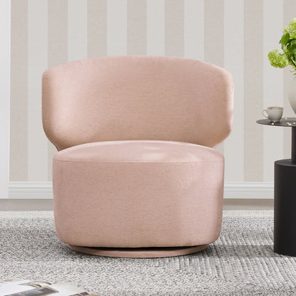 Skylar modern swivel accent chair in soft beige with curved design - CHITA Living