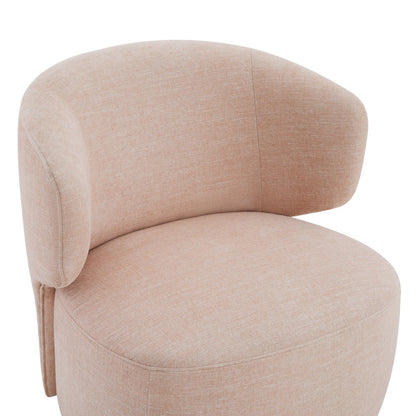 Close-up of Skylar swivel accent chair showcasing soft beige fabric and rounded backrest - CHITA Living