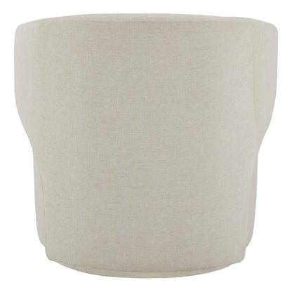 Back view of Skylar modern swivel accent chair in soft ivory fabric - CHITA Living