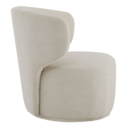 Skylar swivel accent chair with plush beige upholstery and modern curved design - CHITA Living