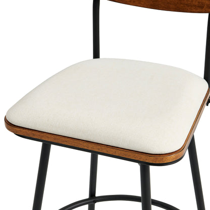 CHITA LIVING-Aislinn Swivel Counter Stool-Counter Stools-Fabric-Cream-Set of 2