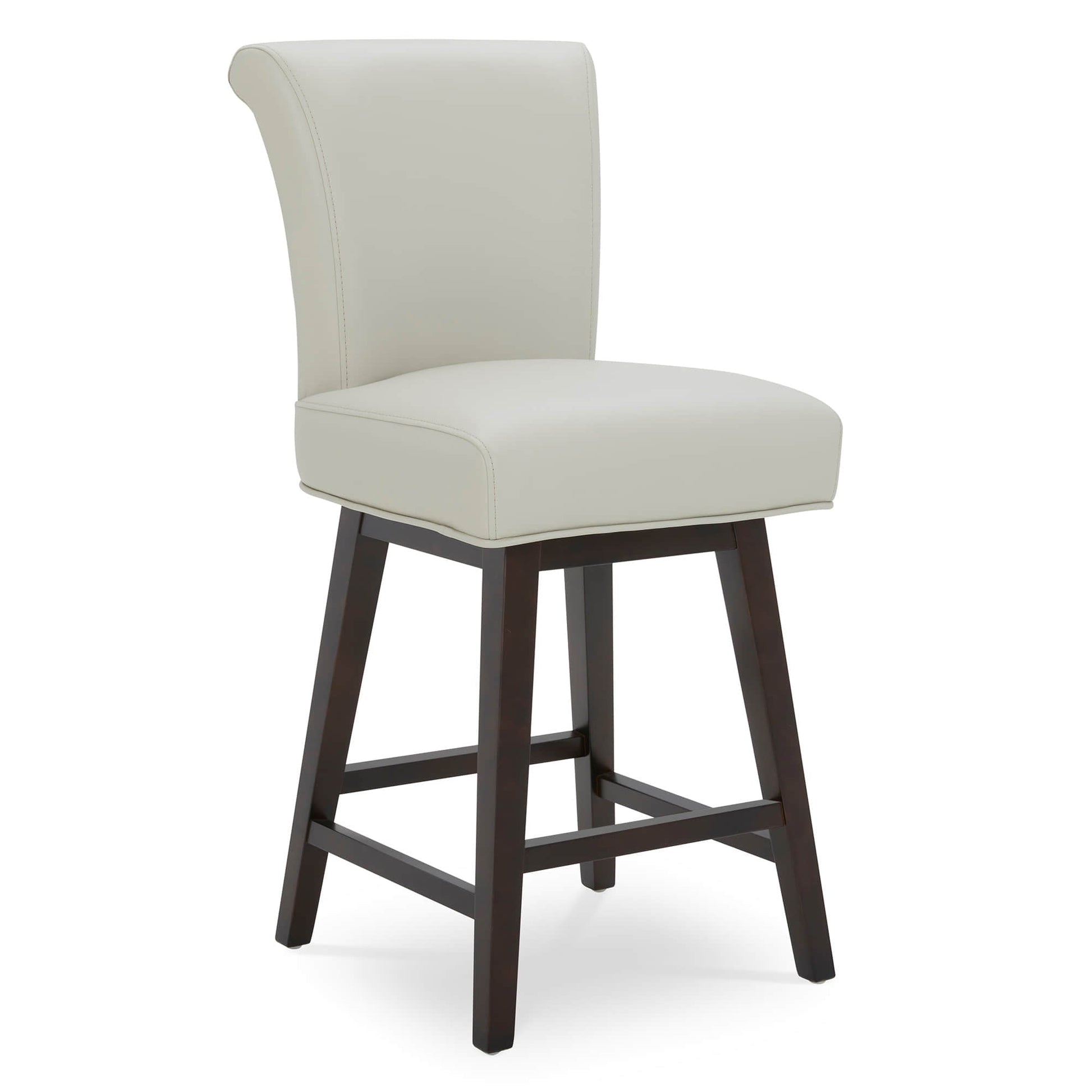 CHITA LIVING-Alina Modern Swivel Counter Stool-Counter Stools-Faux Leather-Light Gray-1-Pack