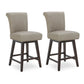 CHITA LIVING-Alina Modern Swivel Counter Stool-Counter Stools-Faux Leather-Stone Gray-2-Pack