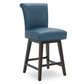 CHITA LIVING-Alina Modern Swivel Counter Stool-Counter Stools-Faux Leather-Blue-1-Pack