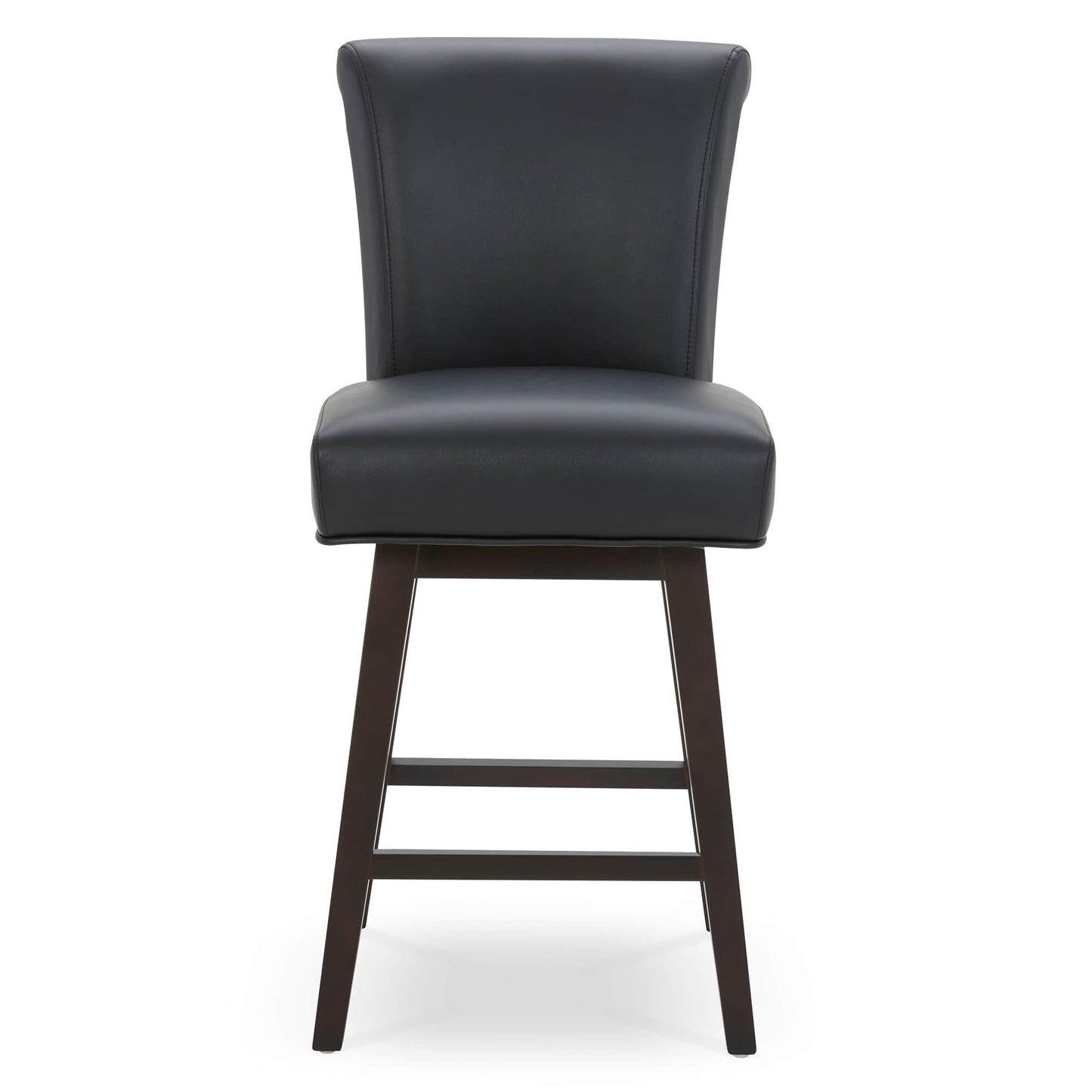 CHITA LIVING-Alina Modern Swivel Counter Stool-Counter Stools-Faux Leather-Black-1-Pack