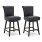 CHITA LIVING-Alina Modern Swivel Counter Stool-Counter Stools-Faux Leather-Black-2-Pack