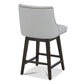 CHITA LIVING-Asher Swivel Counter Stool with Nailhead Trim-Counter Stools-Faux Leather-White-