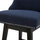 CHITA LIVING-Asher Swivel Counter Stool with Nailhead Trim-Counter Stools-Fabric-Insignia blue-