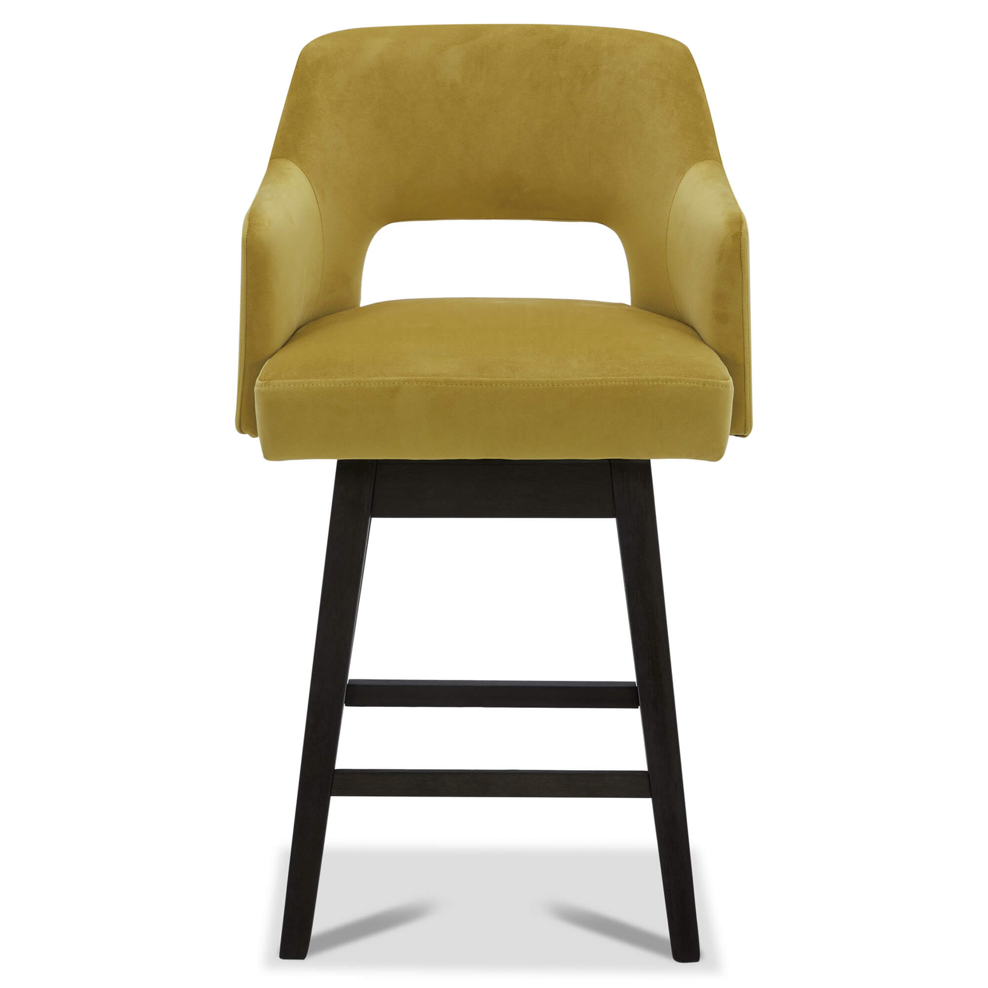 CHITA LIVING-Ava Swivel Counter Stool ( Set of 2 )-Counter Stools-Velvet-Yellow-