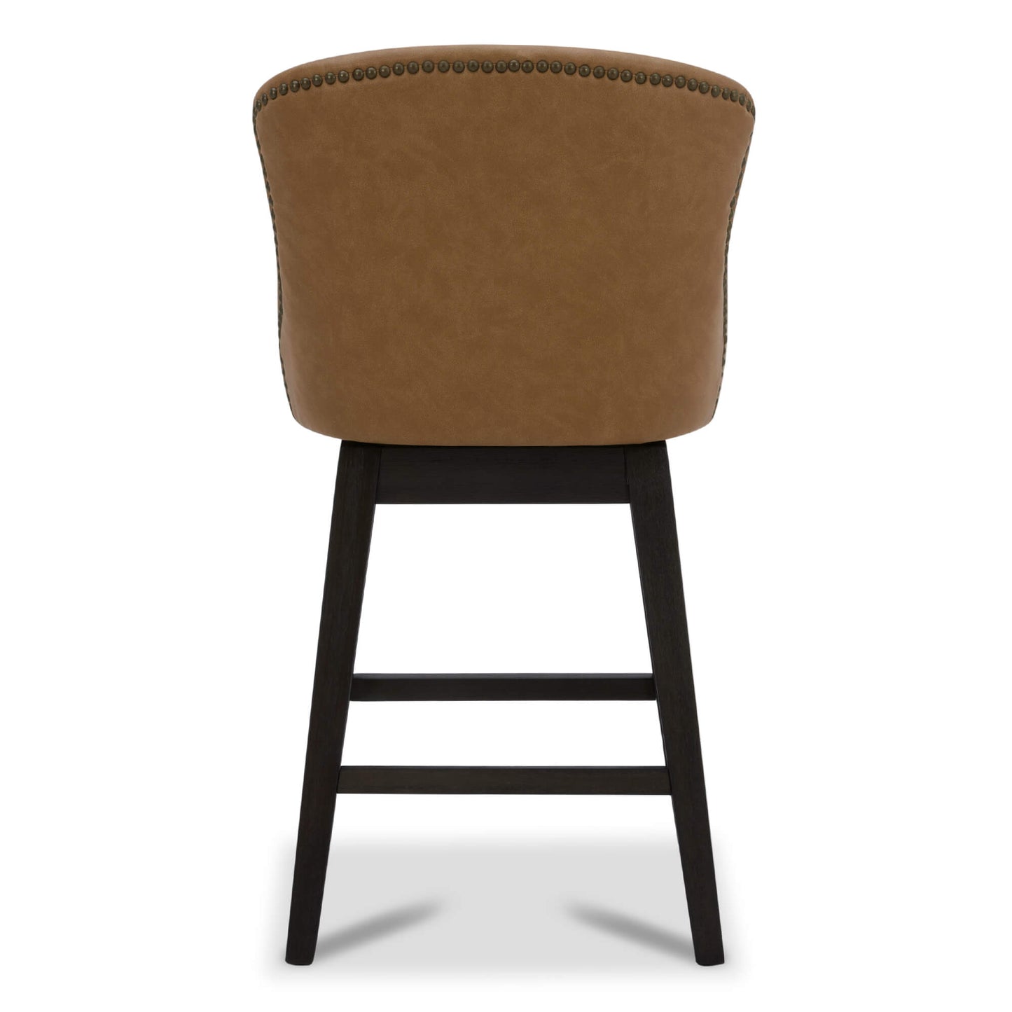 CHITA LIVING-Avery Swivel Counter Stool ( Set of 2)-Counter Stools-Faux Leather-Cognac-