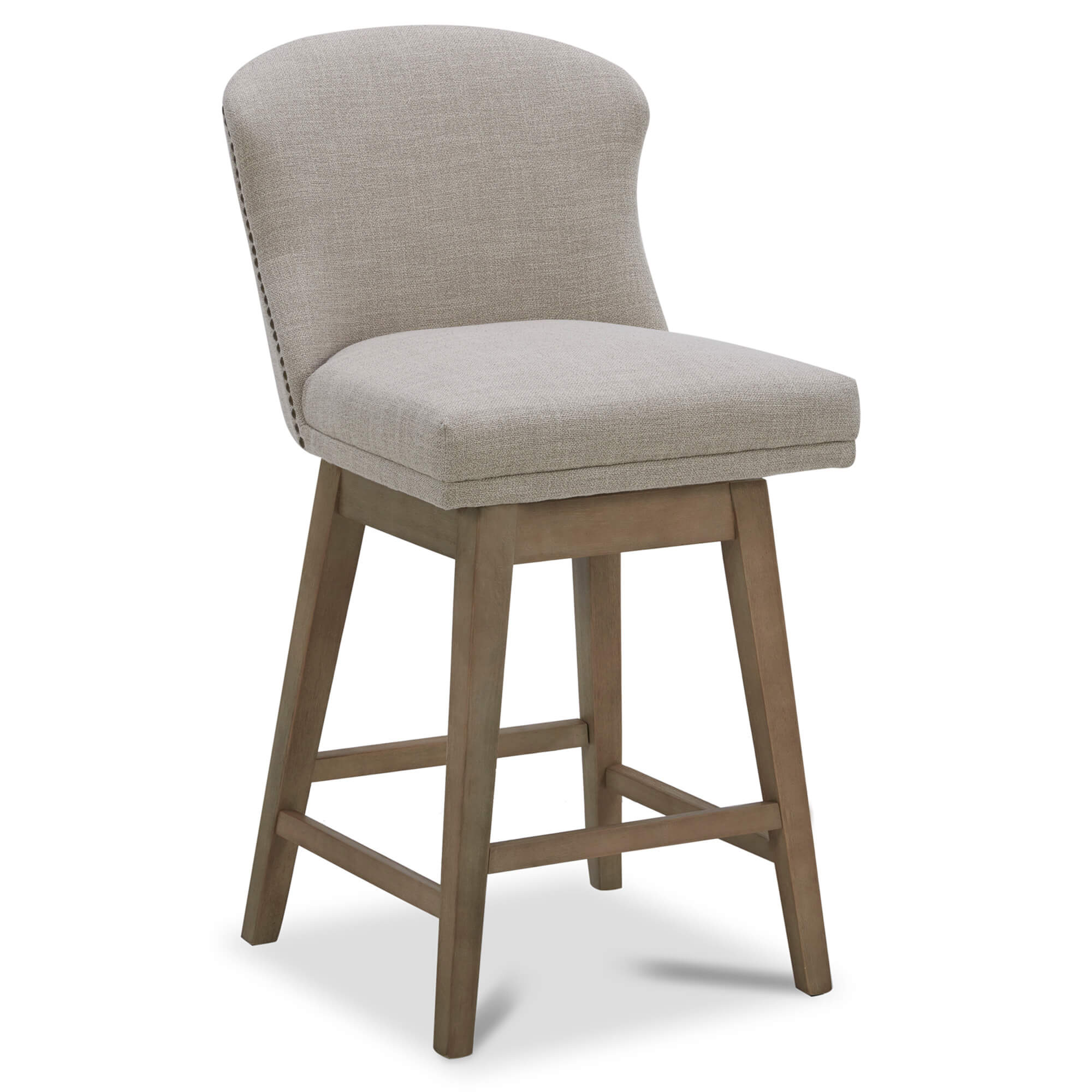 CHITA LIVING-Avery Swivel Counter Stool ( Set of 2)-Counter Stools-Performance Fabric-Tan-