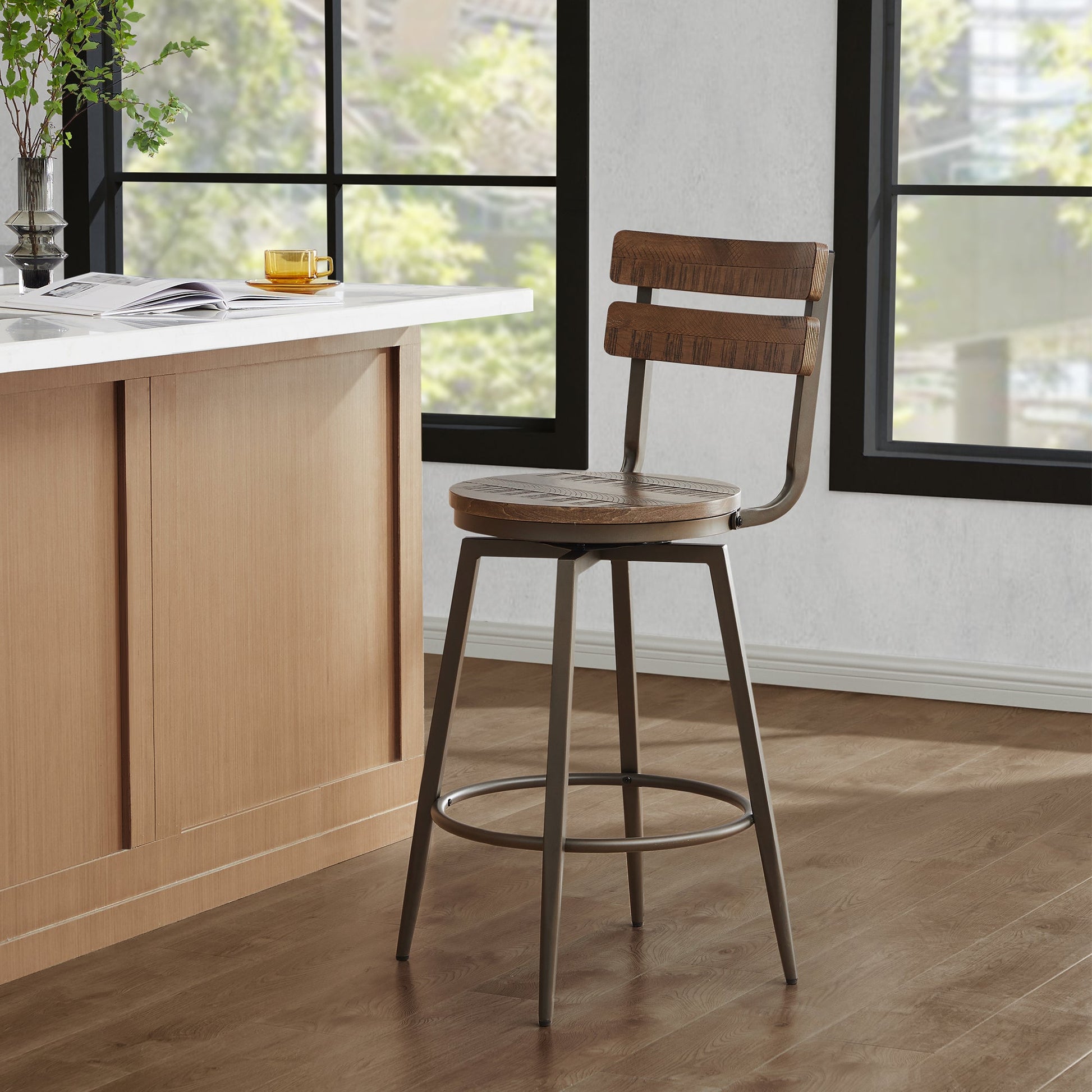 Swivel Counter Height Live Edge Wood Bar Stools Buy Trica's Sal
