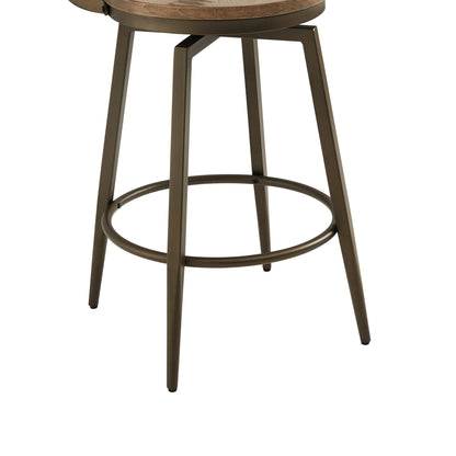 CHITA LIVING-Blair Industrial Wood Seat Counter Stools-Counter Stools-Wood-Brown-Individual