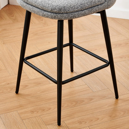 CHITA LIVING-Eli Swivel Counter Stool-Counter Stools-Fabric-Gray (Multi-colored)-Set of 2